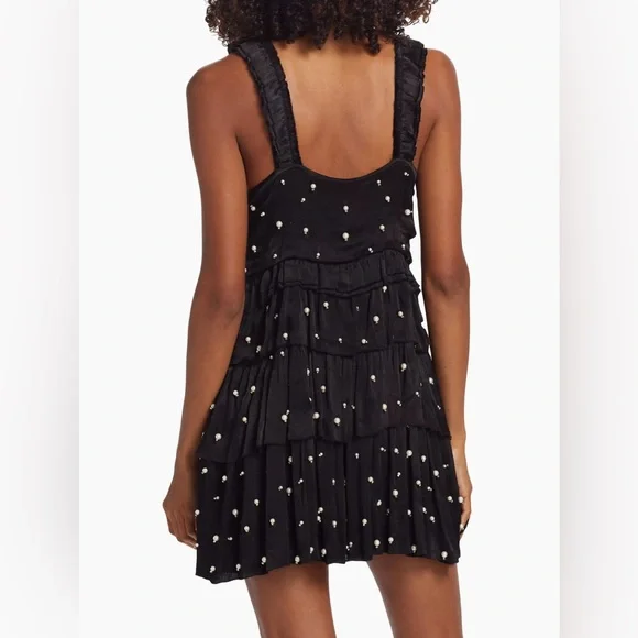 NWT LOVESHACKFANCY Andra mini pearl embellished babydoll dress